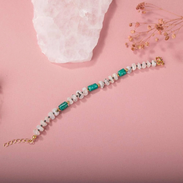 Ay Taşı-Amazonit Doğal Taş Bileklik