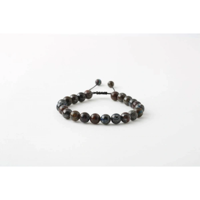 Azurit 8mm Merdiven Kapama Doğal Taş Bileklik