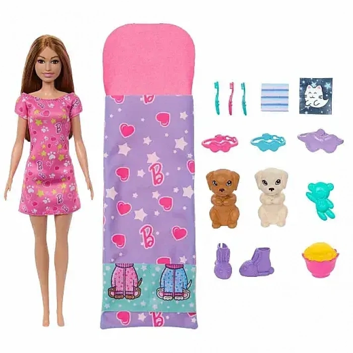 Barbie Barbie Ve Köpekçikleri Pijama Partisi Oyun Seti