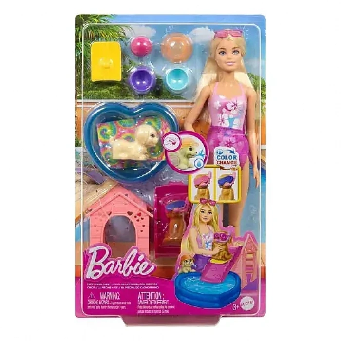 Barbie Köpekçikle Havuz Partisi Oyun Seti