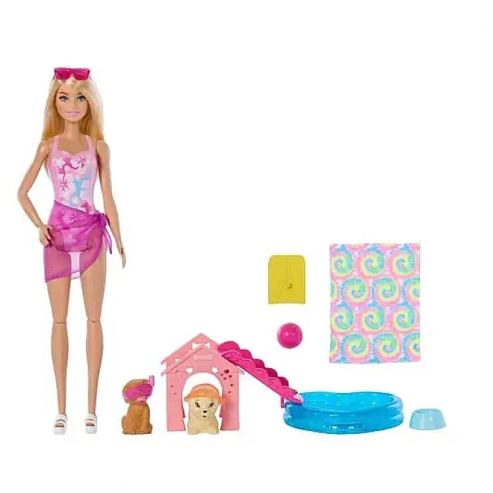 Barbie Köpekçikle Havuz Partisi Oyun Seti
