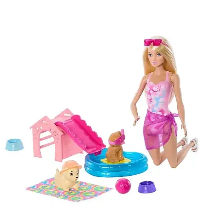 Barbie Köpekçikle Havuz Partisi Oyun Seti