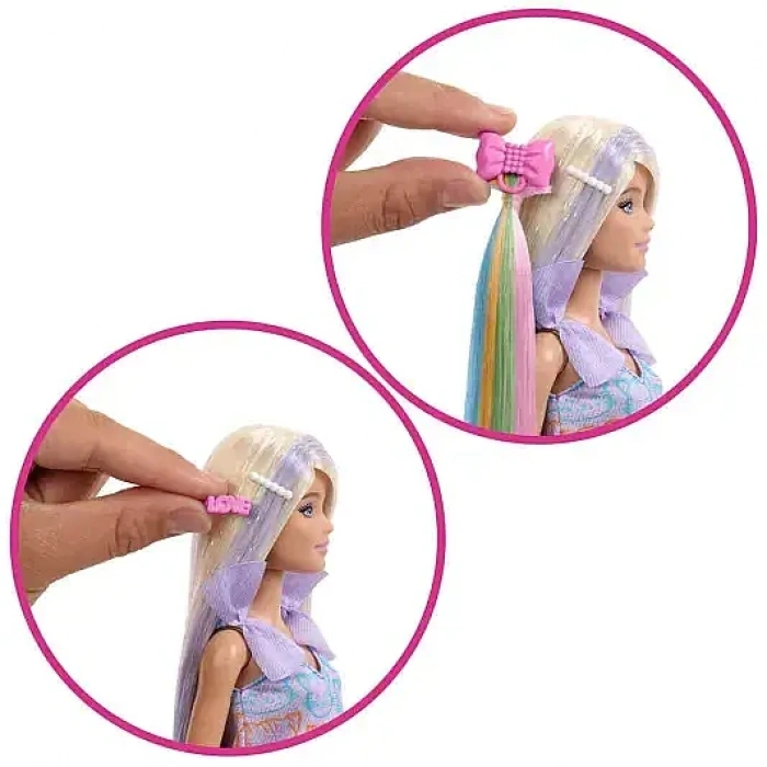 Barbie Upuzun Muhteşem Saçlı Bebekler Saç Tasarım Oyun Seti