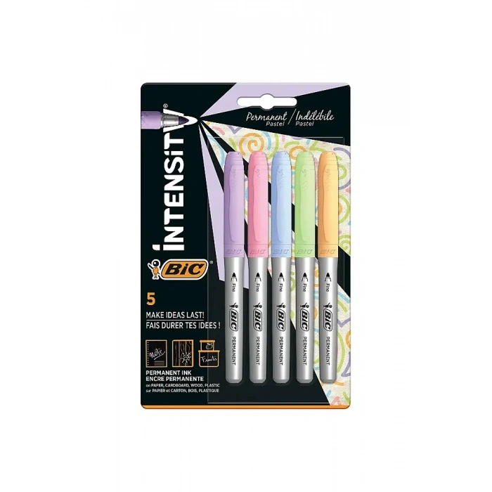 Bic İntenstiy Permanent Markör Pastel Renkler 5 Li
