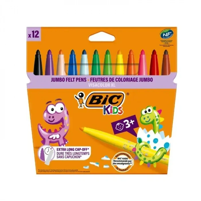 Bic Visa Jumbo Keçeli Boya Kalemi 12 Renk 8922233