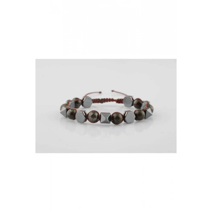 Bronzit-Hematit Doğal Taş Bileklik