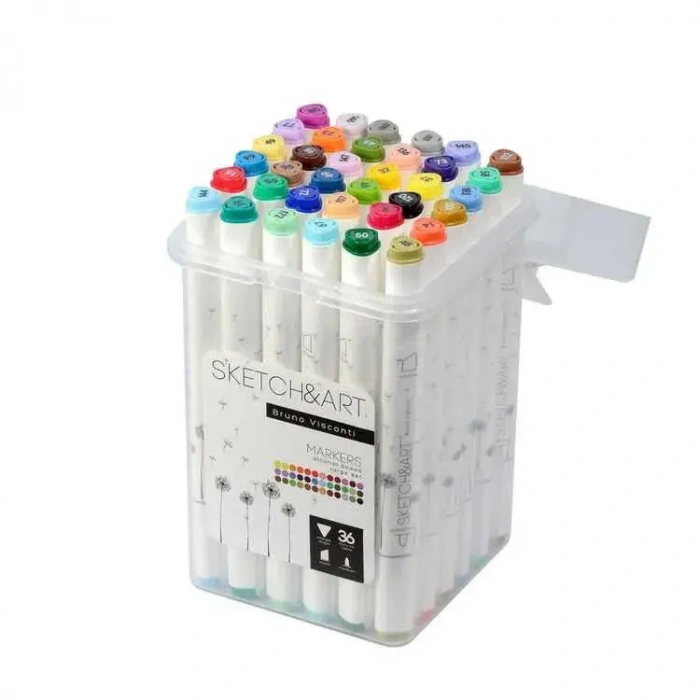 Bruno Visconti Sketch & Art Çift Taraflı Marker Seti Kutulu 36 Renk