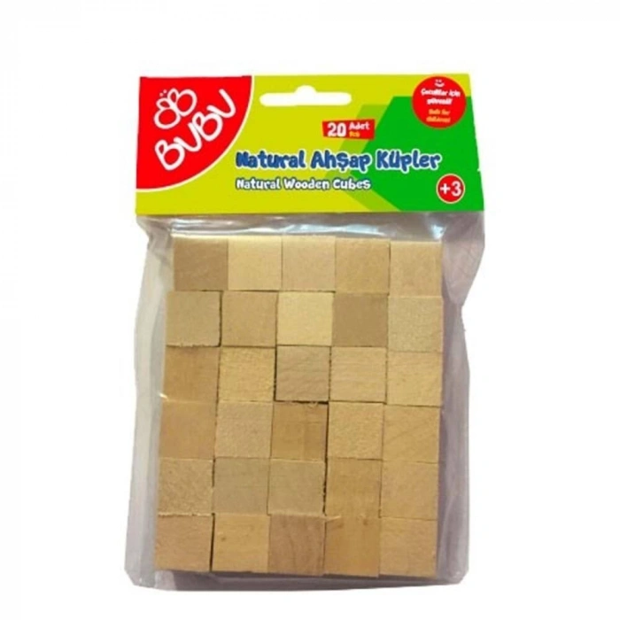 Bu Bu Ahşap Küpler Natural 20 Parça