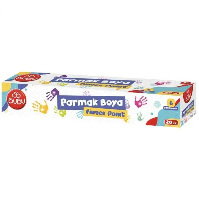 Bu Bu Parmak Boya 6 Renk Birleşik Pot 20 ml
