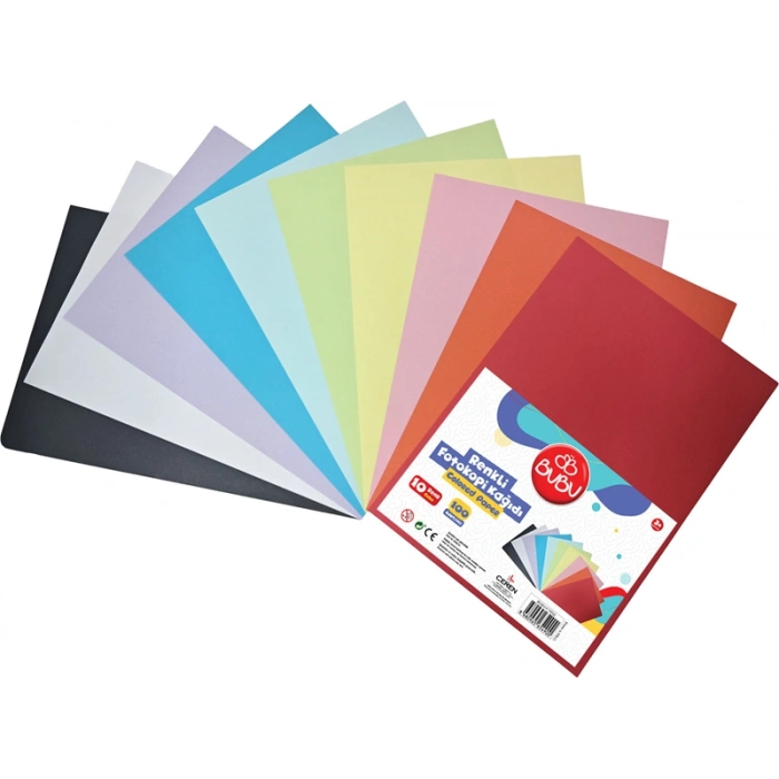 Bu Bu Renkli Fotokopi Kağıdı 10 Renk 100Lü