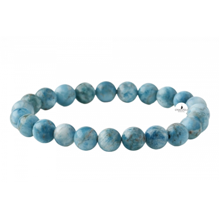 Buz Mavizi Apatit 8mm Doğal Taş Bileklik