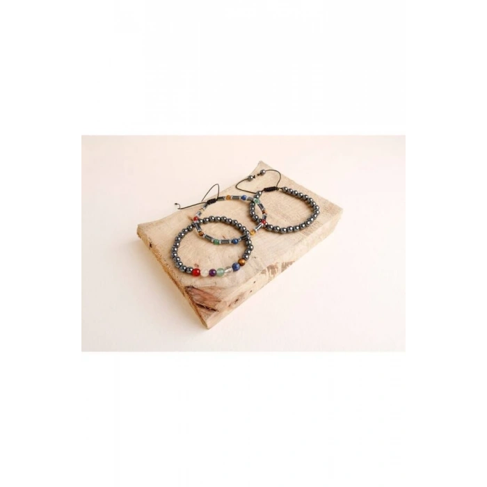 Çakra Bileklik Seti Ametist, Kaplan Gözü, Akik, Kuvars, Lapis