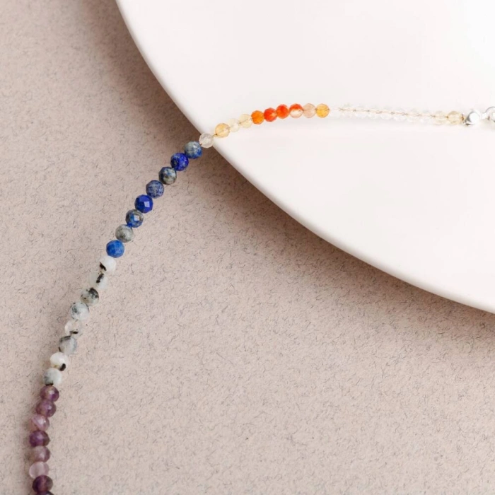 Çakra Kolye Amazonit, Ametist, Jasper, Karnelyan Akik, Lapis Lazuli