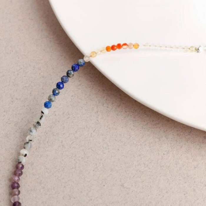 Çakra Kolye Amazonit, Ametist, Jasper, Karnelyan Akik, Lapis Lazuli