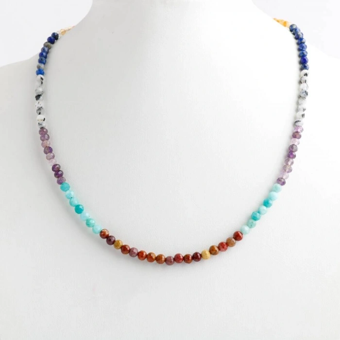 Çakra Kolye Amazonit, Ametist, Jasper, Karnelyan Akik, Lapis Lazuli