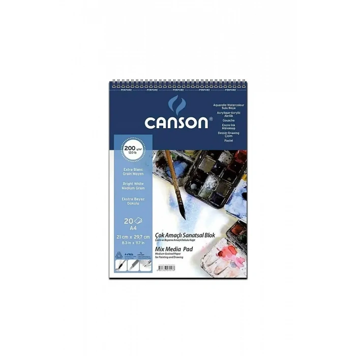 Canson 1557 Fıneface Resim Blok A4 200 gr 20 Yp Çok Amaçlı