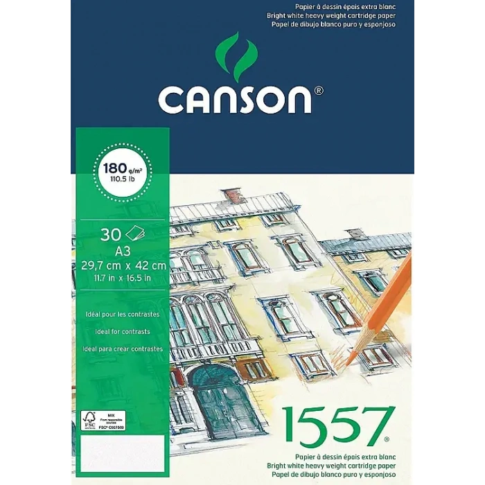 Canson 1557 Resim Çizim Blok A3 180Gr 20Yp