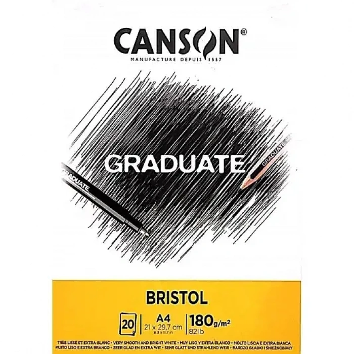 Canson Graduate Bristol Blok A4 180 gr 20 Yp