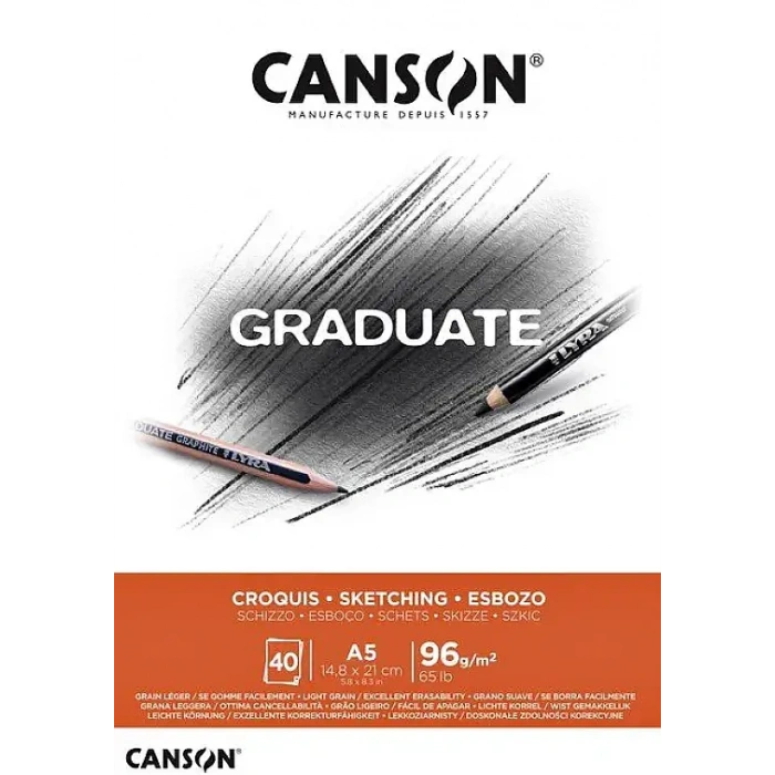 Canson Graduate Croquıs Eskiz Blok A5 96 gr 40 Yp