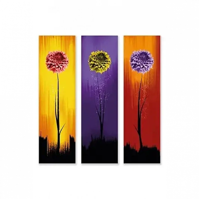 Çiçek Art 3lü Mdf Tablo