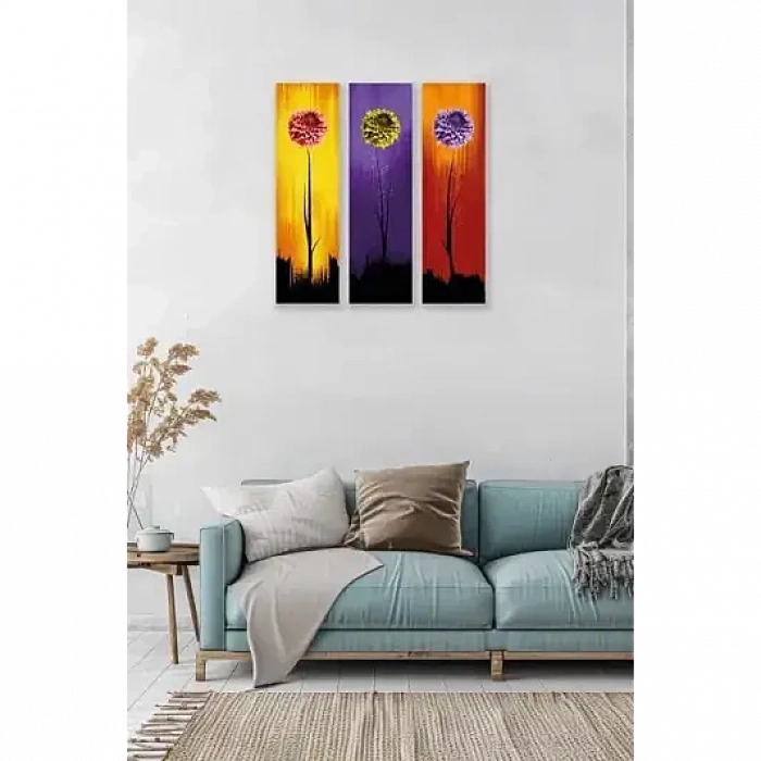 Çiçek Art 3lü Mdf Tablo