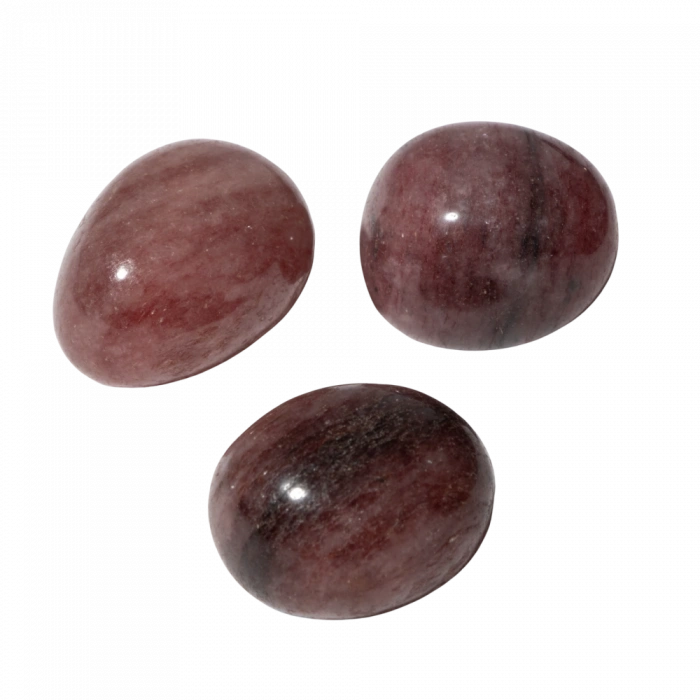 Çilek Kuvars Doğal Taş Tımbıl El Taşı