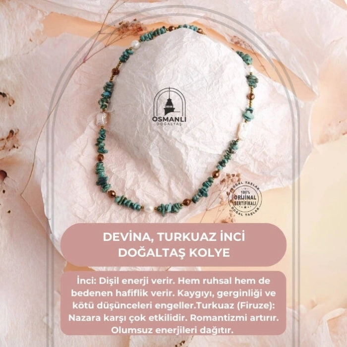 Devina, Turkuaz İnci Doğaltaş Kolye