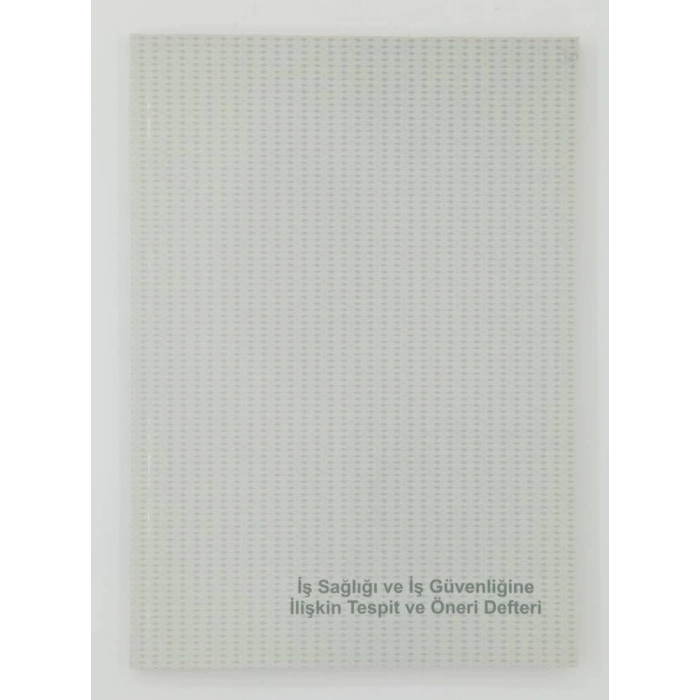 Dilman İş Güvenliği ve İş Sağlığı Tespit Öneri Defteri Karton Kapak