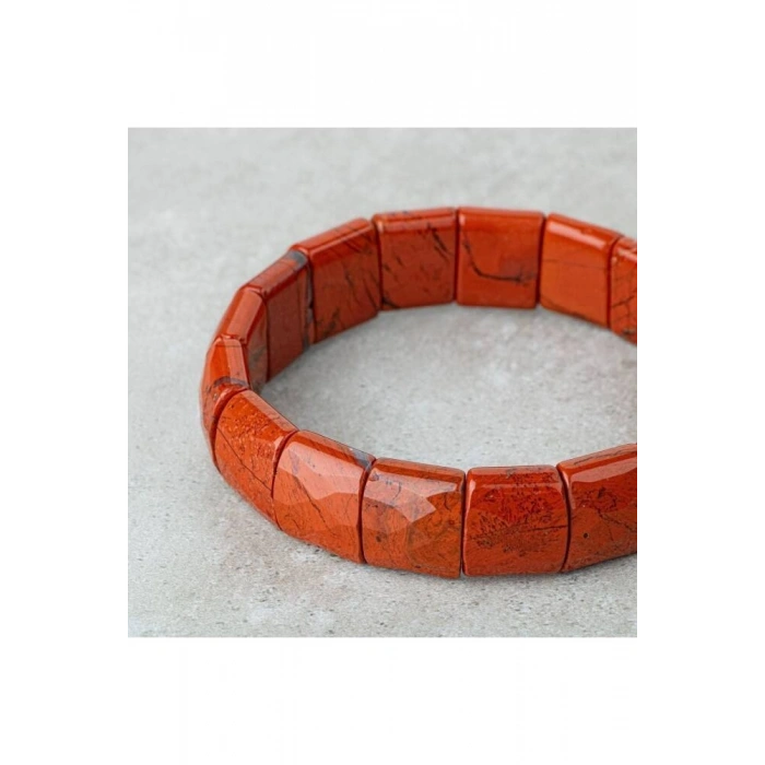 Dragon Jasper Doğal Taş Balık Sırtı Geniş Kesim Bileklik