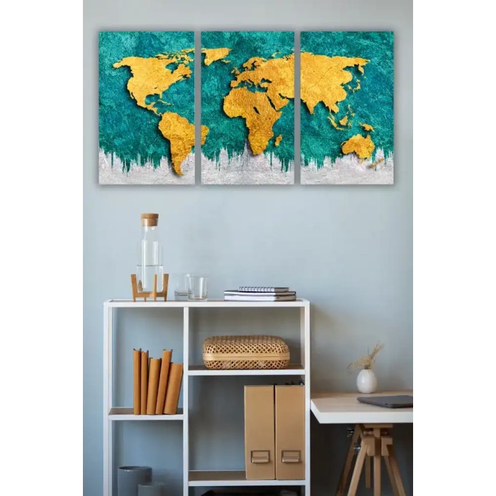 Dünya Üçlü Mdf Tablo