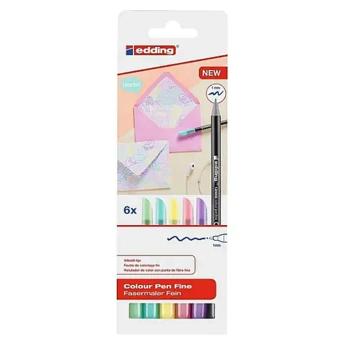 Edding Metalik Grafik Kalemi 6 Lı Pastel Renkler 1200