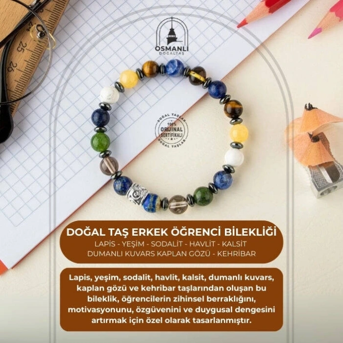 Erkek Öğrenci Doğal Taş Bileklik