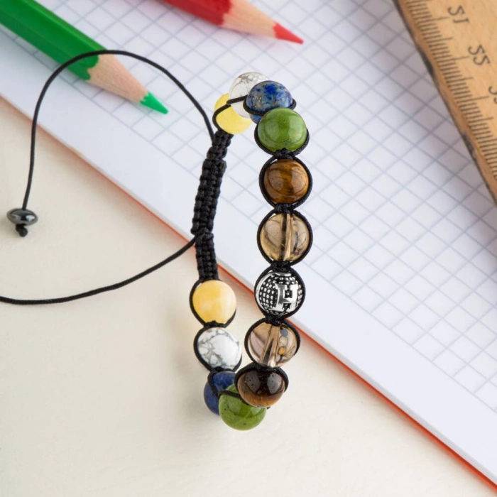 Erkek Öğrenci Doğal Taş Harfli Bileklik