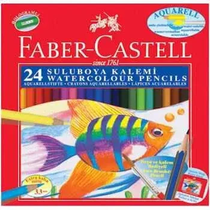 Faber Boya Kalemi Aquarell 24 Renk Karton Kutu