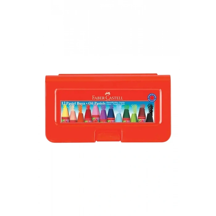 Faber Castell Altıgen Pastel Boya 12 Renk Plastik Kutu