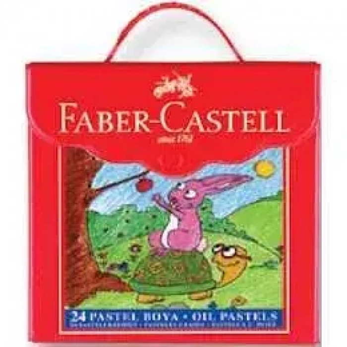 Faber Castell Altıgen Pastel Boya 24 Renk Plastik Çantalı