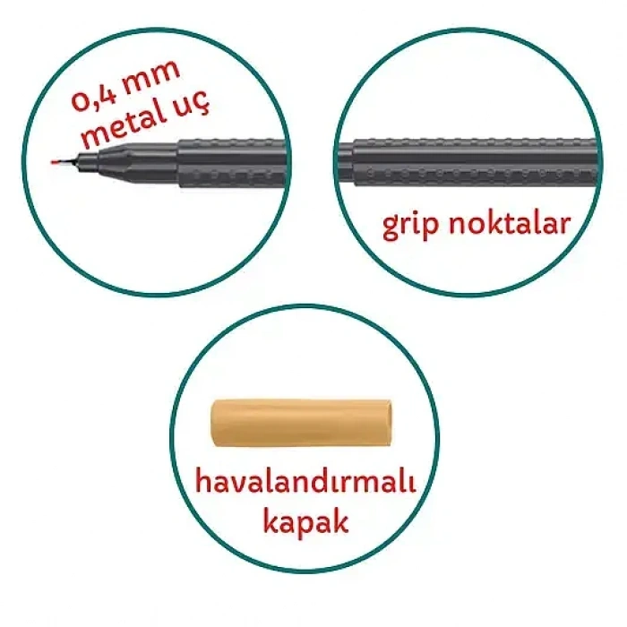 Faber Castell Grip Finepen 0.4 Keçeli Mor