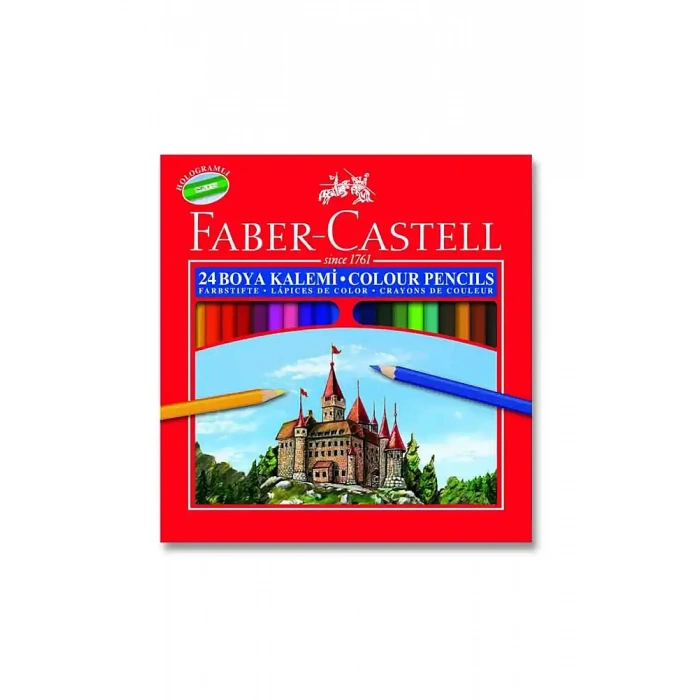 Faber Castell Karton Kutu Kuru Boya Kalemi 24 Renk Tam Boy