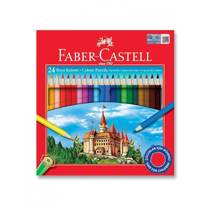 Faber Castell Karton Kutu Kuru Boya Kalemi 24 Renk Tam Boy