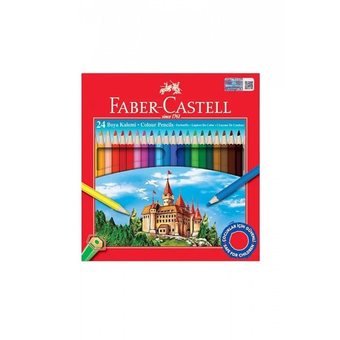 Faber Castell Karton Kutu Kuru Boya Kalemi 24 Renk Tam Boy