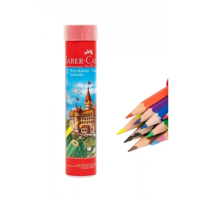 Faber Castell Metal Tüp Kuru Boya Kalemi 12 Renk Tam Boy