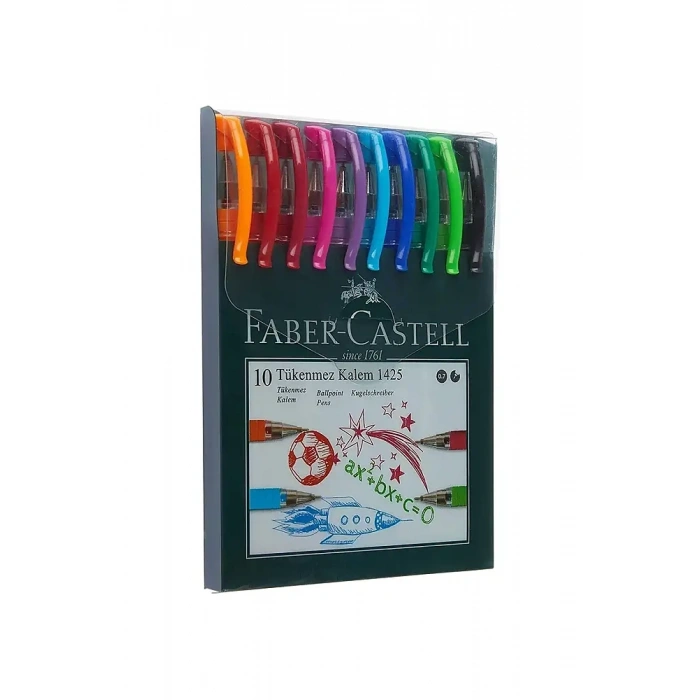 Faber Castell Tükenmez Kalem 10 Lü Set 0.7mm İğne Uç 1425