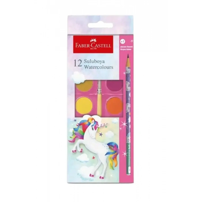 Faber Unicorn Büyük Boy Suluboya 12 Li