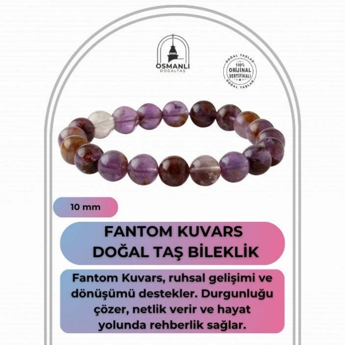 Fantom Kuvars 10mm Doğal Taş Bileklik
