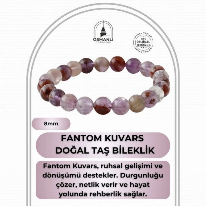 Fantom Kuvars 8mm Doğal Taş Bileklik