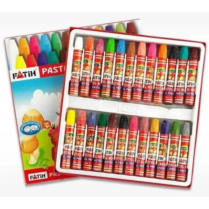 Fatih Altıgen Pastel Boya 24 Renk Karton Kutu