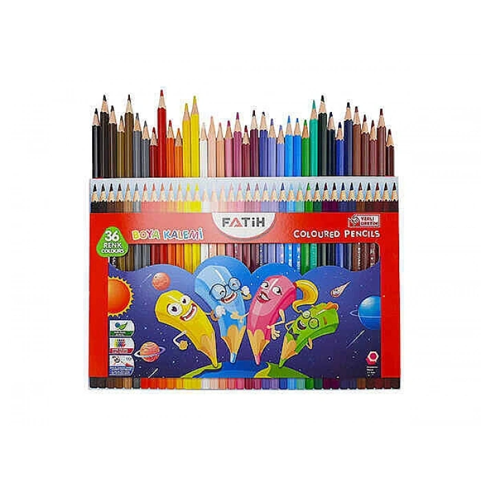 Fatih Karton Kutu Kuru Boya Kalemi 36 Renk Tam Boy