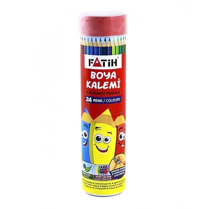 Fatih Metal Tüp Kuru Boya Kalemi 24 Renk Tam Boy