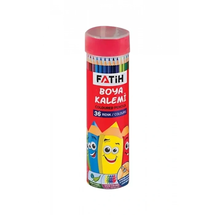 Fatih Metal Tüp Kuru Boya Kalemi 36 Renk Tam Boy