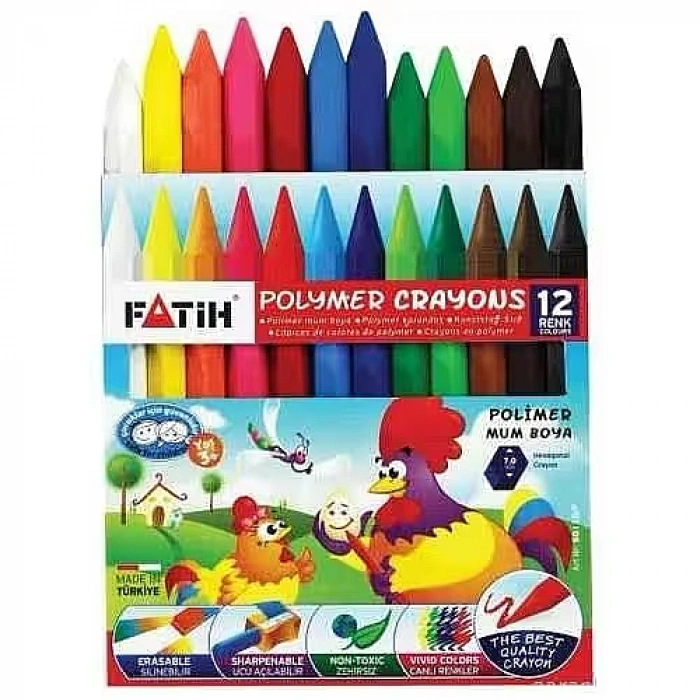 Fatih Üçgen Mum Boya 12 Renk